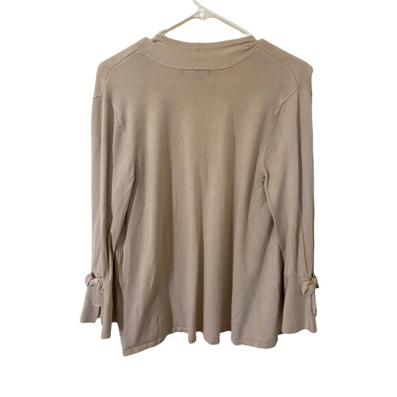 Alfani Cardigan Sweater Womens Size S  Knit Tan Neutral Bell Sleeve Open Front - Picture 3 of 3